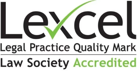 Lexcel Legal Practice Quality Mark. Law society accredited logo